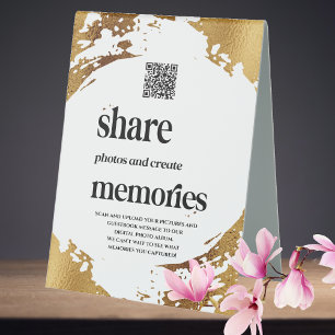Elegant Gold QR Code Photo Wedding Guestbook