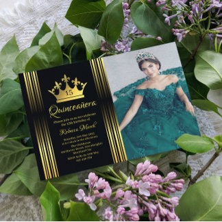 Elegant Gold Quinceanera Invitation