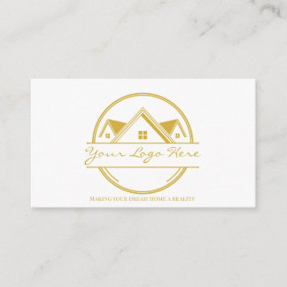 Elegant Gold Real Estate Business Cards