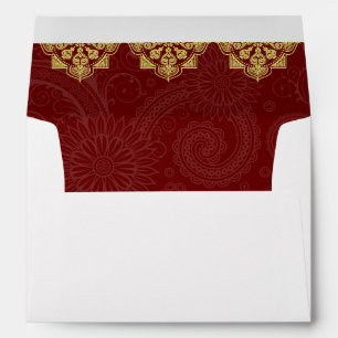 Elegant Gold & Red Ganesha Indian Wedding Envelope