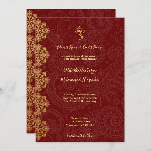 Indian Wedding Invitations | Zazzle.co.uk