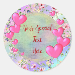 Elegant Gold, Red Heart Frame: for Every Occasion Classic Round Sticker