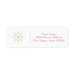 Elegant Gold Red Snowflake