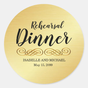 Elegant Gold Rehearsal Dinner Envelope Seals