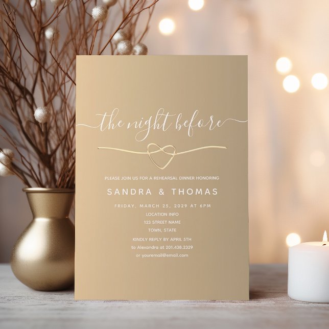 Elegant Gold Rehearsal Dinner  Invitation (Creator Uploaded)