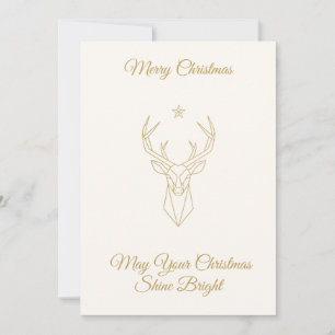✨ Elegant Gold Reindeer Christmas Card   Minimalis