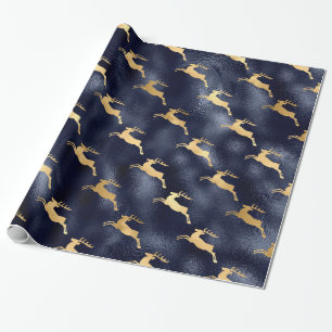 Elegant Gold Reindeer Christmas Wrapping Paper