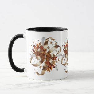 Elegant Gold Ribbon Autumn Harvest Combo Coffee Mug