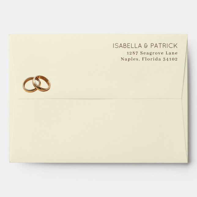 Elegant Gold Rings Envelope (Back (Top Flap))
