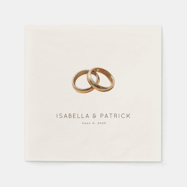Elegant Gold Rings Napkin (Front)