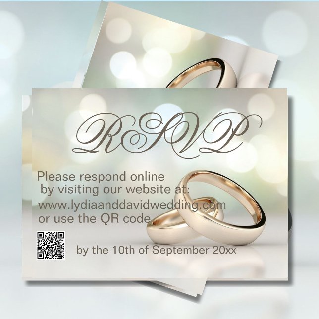 Elegant Gold Rings Photo Wedding RSVP (Creator Uploaded)