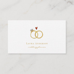Elegant gold rings Wedding Planner  Business Card