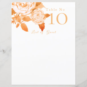 Elegant Gold Rose Black Blank Seating Charts