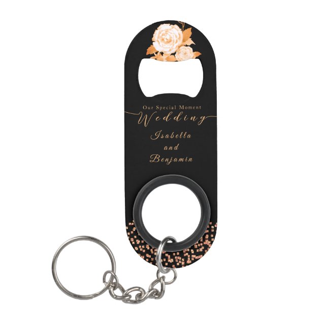 Elegant Gold Rose Black Wedding  (Front)