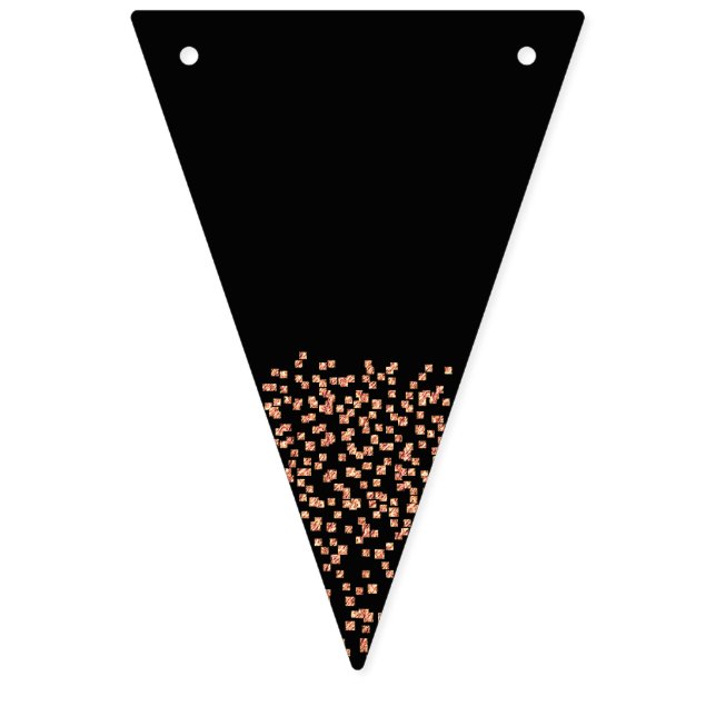 Elegant Gold Rose Black Wedding  Bunting (First Flag)