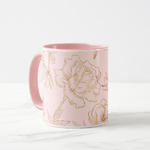 Elegant Gold Rose Mug