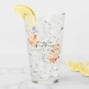 Elegant Gold Rose Wedding Glass