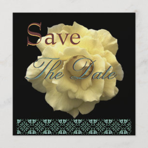 Elegant GOLD Rose Wedding Save Date Invite