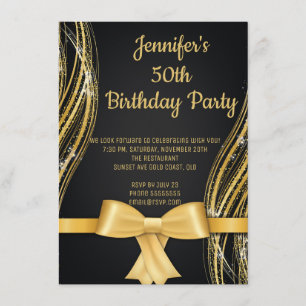 Elegant Gold Royal Glitter Birthday Invitation
