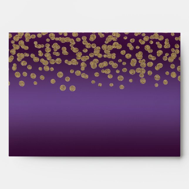 Elegant Gold  & Royal Purple Envelopes (Front)