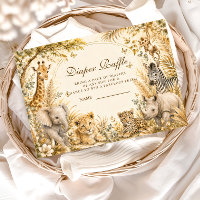 Elegant Gold Safari Boy Diaper Raffle