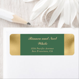 Elegant Gold Sage Green Return Address Labels