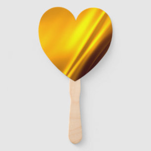 Elegant Gold Satin Faux Texture Look Hand Fan