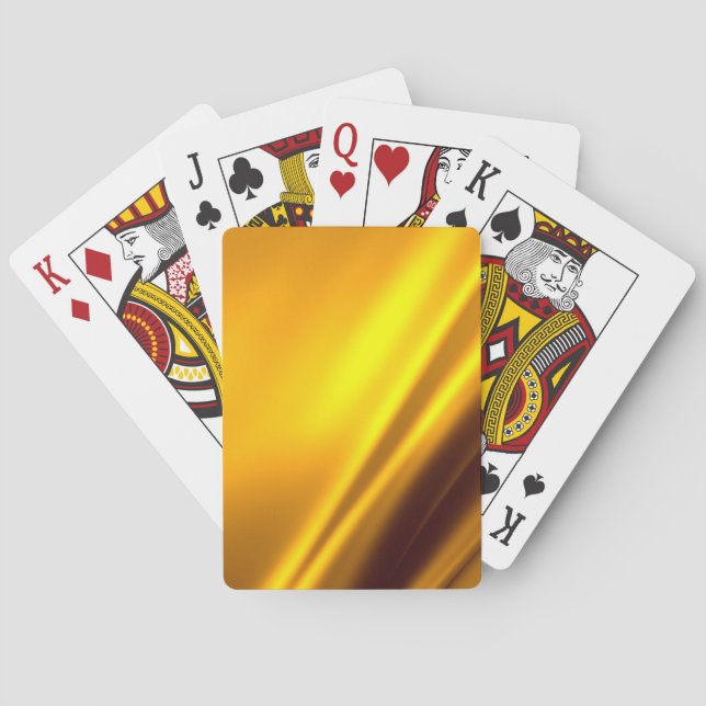 Elegant Gold Satin Faux Texture Look Playing Cards (Back)