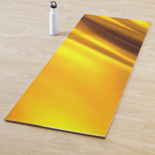 Elegant Gold Satin Faux Texture Look Yoga Mat