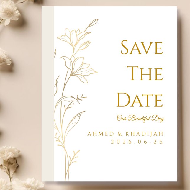 Elegant Gold Save the Date Islamic Wedding  (Creator Uploaded)
