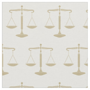 Elegant Gold Scales of Justice   Lawyer Fabric