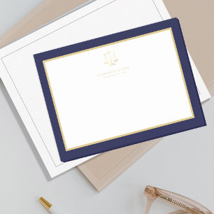 Elegant gold scales of justice logo attorney post-it notes