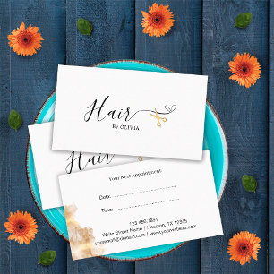 Elegant Gold Scissors Hairdresser Hair Salon Appointment Card