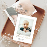 Elegant Gold Script Baby Photo Thank You Card<br><div class="desc">Elegant Gold Script Baby Photo Thank You Card. The back includes a message from the family and a 2nd photo. Click the edit button to customise this design with your photos and details.</div>