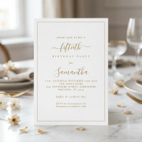Elegant Gold Script Border 50th Birthday Party