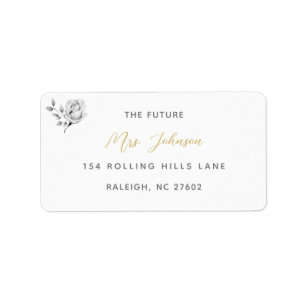 Elegant Gold Script Bride Return Address Label