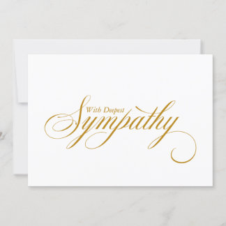 Elegant Gold Script Condolence Sympathy Card