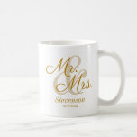 Elegant Gold Script Couple Wedding Gift Coffee Mug<br><div class="desc">Elegant Gold Script Couple Wedding Gift Coffee Mug. Perfect gift for your favourite newly weds or couple. Easy to customise. Get yours today!</div>