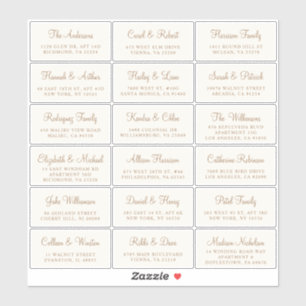 Elegant Gold Script Cream Wedding Guest Address