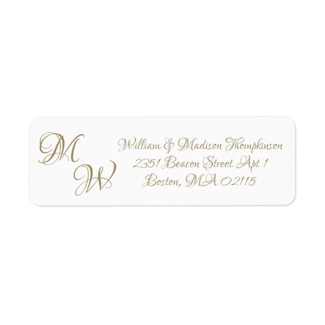 Elegant gold script custom initials monogram chic (Front)