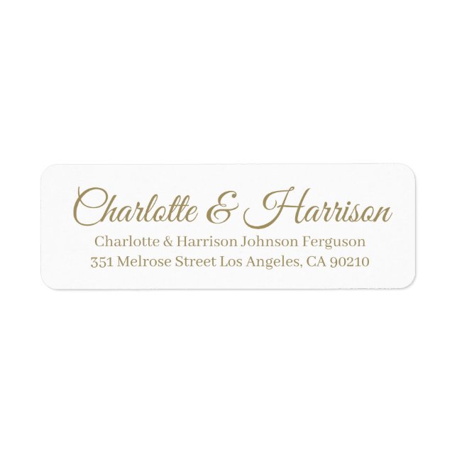 Elegant gold script custom names chic Wedding (Front)