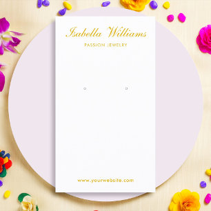 Elegant Gold Script Earring Display Card