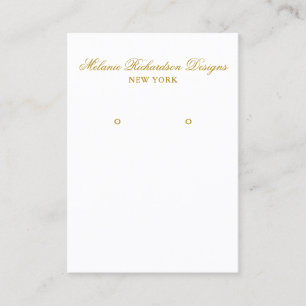 Elegant Gold Script Earring Display Card