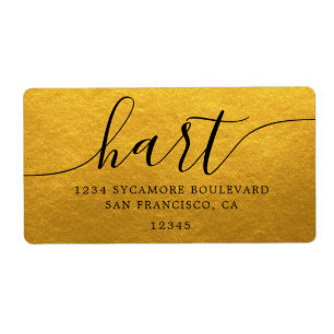 Elegant Gold Script Family Return Address