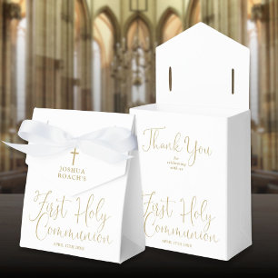 Elegant Gold Script First Holy Communion Favour Box