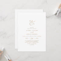 Elegant Gold Script Front & Back Monogram Wedding
