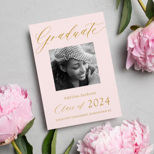 Elegant gold script graduate modern typography announcement (Creator Uploaded)