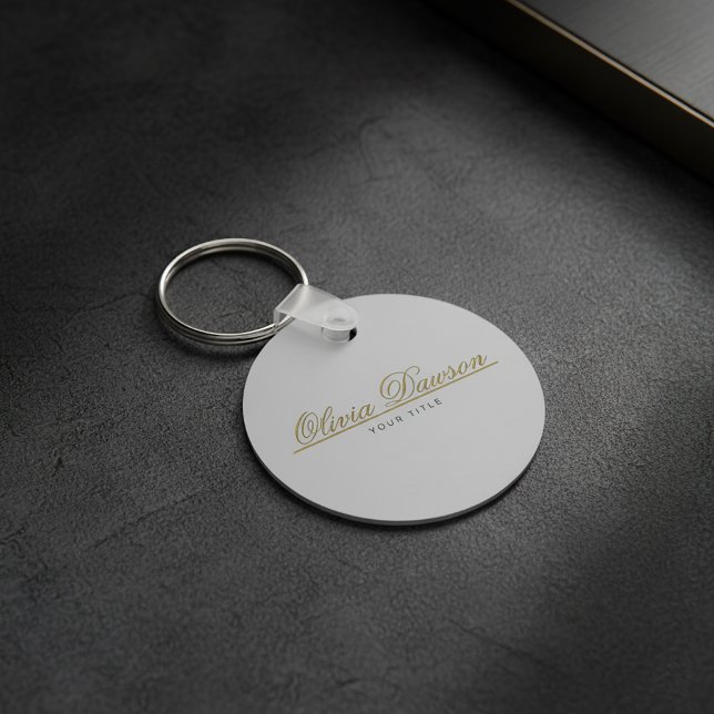 Elegant Gold Script Minimalist Key Ring (Creator Uploaded)