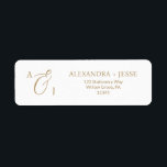 Elegant Gold Script Monogram<br><div class="desc">Elegant Gold Script Monogram These elegant gold script monogram return address labels are perfect for a simple wedding. The minimalist gold and white design features fancy romantic typography with modern glam style. Customisable in any colour. Keep the design minimal and classy, as is, or personalise it by adding your own...</div>