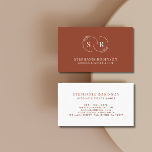 Elegant Gold Script Monogram Modern Professional Business Card